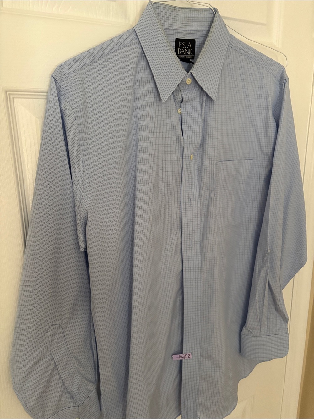 Jos. A. Bank Light Blue Micro-Check Dress Shirt size 16-34